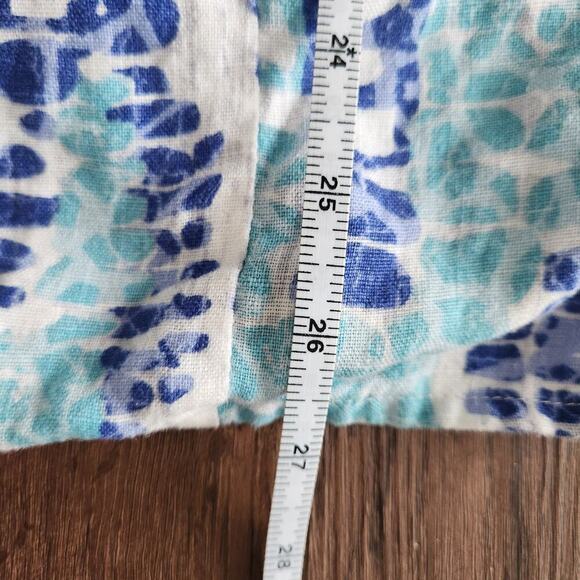 JM Collection Linen Multicolor Button Down Relaxed‎ Shirt Lagenlook Coastal 10 - Picture 10 of 10